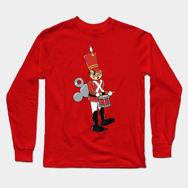 Christmas Toy Solider Drum Line Long Sleeve T-Shirt by DeepDiveThreads